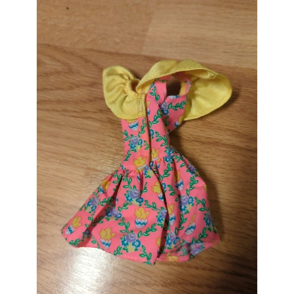 Easter Party Barbie Dress Pink Yellow Chicks Eggs 1994 Vintage Fashion